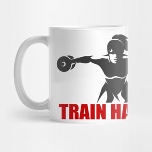 Fitness Emblem with slogan Train Harder Mug